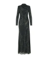 Self-portrait Self Portrait Long Mesh Dress With Rhinestones In Black