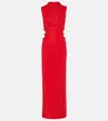 Self-portrait Embellished Cutout Crêpe Gown In Red