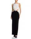 Self-portrait Cut-out Detail Gown In Black White