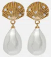 Self-portrait Shell-shaped Faux Pearl-drop Earrings