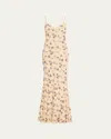 Self-portrait Self Portrait Yellow Floral Rhinestone Maxi Dress In Neutral