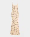 Self-portrait Self Portrait Yellow Floral Rhinestone Maxi Dress In Yellow