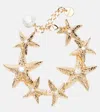 Self-portrait Embellished Gold-plated Bracelet In Gold