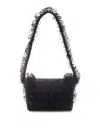Self-portrait Crystal Lace Shoulder Bag In Black