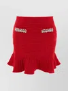 Self-portrait Embellished High-waisted Ruffled Textured Skirts