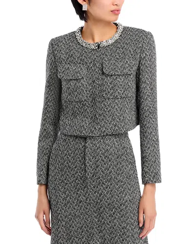 Self-portrait Embellished Jacket In Black