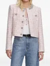 Self-portrait Sequin Boucle Loop Mini Jacket In Pink