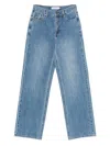 Self-portrait Rhinestone Denim Straight Leg Jeans In Blue