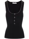 Self-portrait Embellished Viscose Blend Knit Top In Black