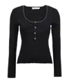Shop Self-portrait Embellished Knit Top In Black