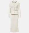 Self-portrait Embellished Knitted Midi Dress In White