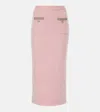 Self-portrait Knit Midi Skirt In Pink