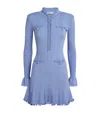 Self-portrait Embellished Knitted Mini Dress In Blue