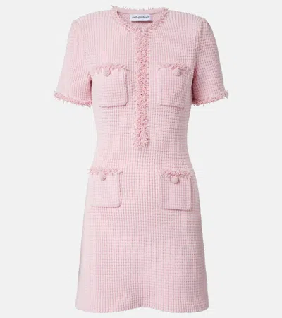 SELF-PORTRAIT EMBELLISHED KNITTED MINIDRESS