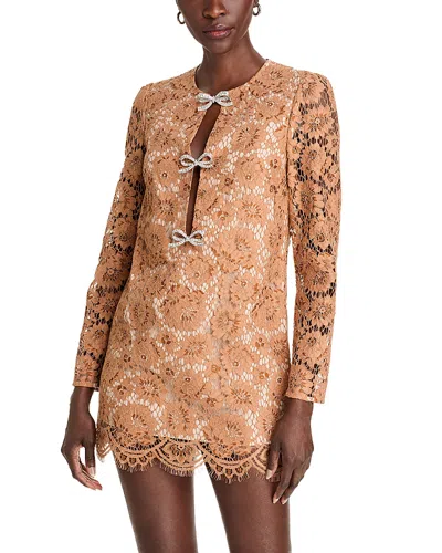 SELF-PORTRAIT SELF-PORTRAIT LACE EMBELLISHED BOW MINI DRESS