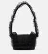 Self-portrait Christopher Kane Residency Shoulder Bag With All-over Sequins In Black