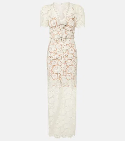 SELF-PORTRAIT EMBELLISHED LACE-TRIMMED COCKTAIL DRESS