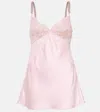 Self-portrait Embellished Lace-trimmed Minidress In Pink