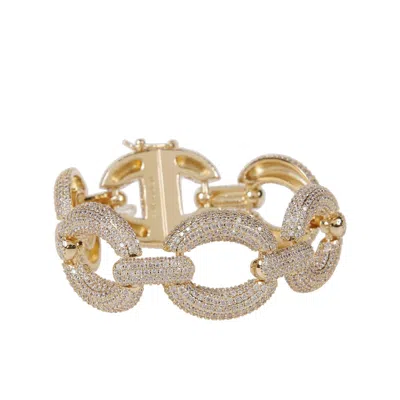 Self-portrait Embellished Link Choker In Golden