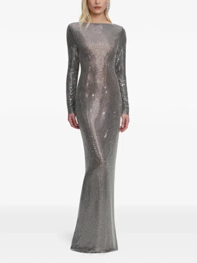 Self-portrait Embellished Maxi Dress In Gray