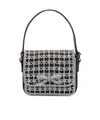 Self-portrait Crystal Micro Bag Hand Bag In Black Polyester In Gray