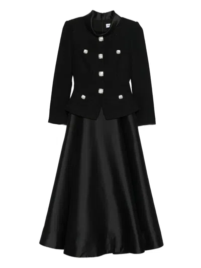 Self-portrait Embellished Midi Dress In Black