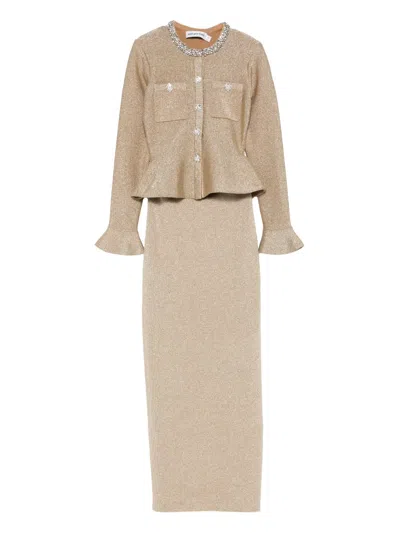 Self-portrait Embellished Midi Dress In Multi