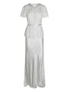 Self-portrait Womens White Contrast-satin Lace Woven Maxi Dress In White
