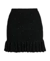 Self-portrait Knitted Mini Skirt In Black