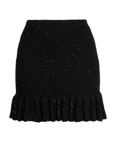 Self-portrait Synthetic Fibers Skirt In Black