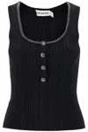 Self-portrait Embellished Viscose Blend Knit Top