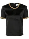 Self-portrait Embellished Satin Minidress In Black