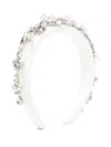 Self-portrait Embellished Satin Headband In Neutrals