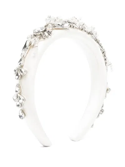 Self-portrait Embellished Satin Headband In Multicolor