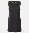 Self-portrait Embellished Satin Minidress In Black