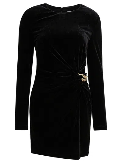 Self-portrait Velvet Chain Embellishment Mini Dress In Black
