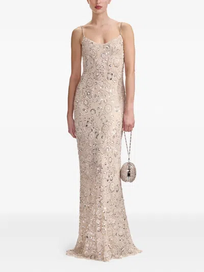 SELF-PORTRAIT EMBELLISHED SPAGHETTI-STRAP DRESS