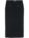 Self-portrait Midnight Blue Wool Blend Skirt