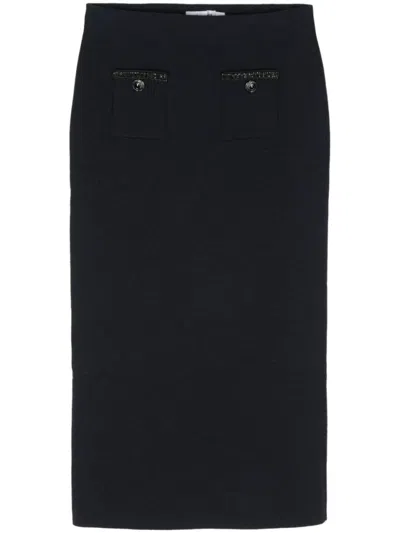 SELF-PORTRAIT EMBELLISHED STRAIGHT MIDI SKIRT