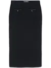 Self-portrait Midnight Blue Wool Blend Skirt In Blue