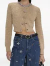 Self-portrait Brown Embellished Trim Cardigan Clothing In Neutral