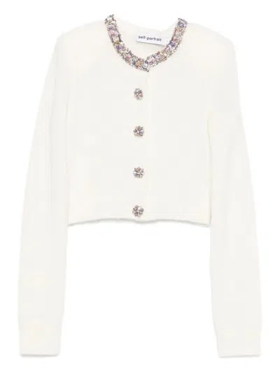 SELF-PORTRAIT EMBELLISHED TRIM CARDIGAN