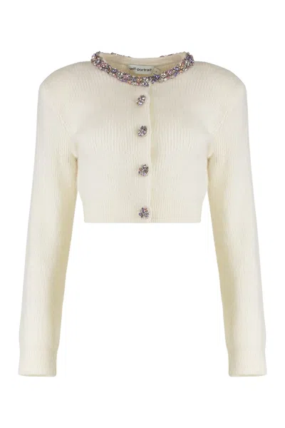 SELF-PORTRAIT SELF-PORTRAIT EMBELLISHED TRIM CARDIGAN