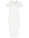 Self-portrait Embellished Neckline Floral Midi Dress In White