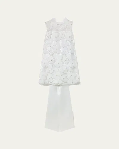 SELF-PORTRAIT EMBELLISHED TULLE SATIN BOW MINI DRESS