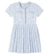 Self-portrait Embellished Tweed Dress In Blue