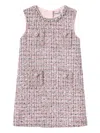Self-portrait Embellished Tweed Dress In Pink