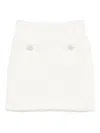 Self-portrait Textured Beige Skirt With Decorative Pockets In White