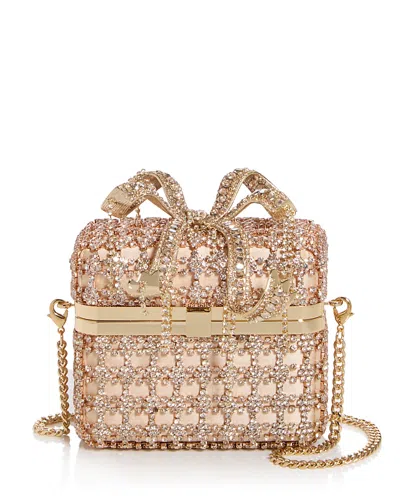 Self-portrait Embellished Vanity Case In Gold
