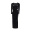 Self-portrait Black Velvet Embellished Midi Dress Black